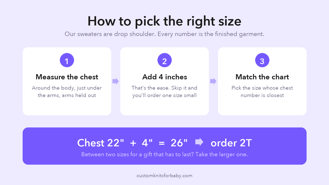 How to Choose a Baby Sweater Size When You're Buying Ahead