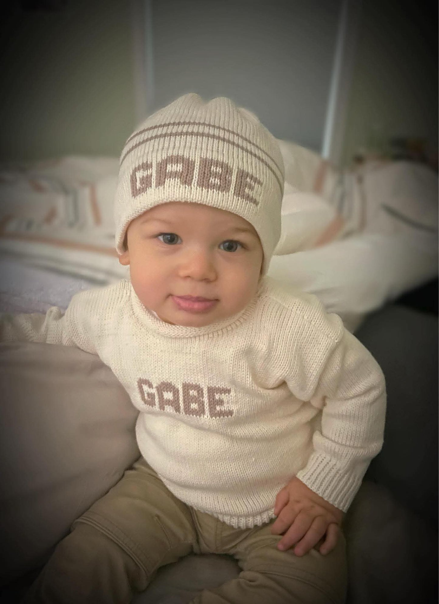 Classic Ribbed Name Pullover - Custom Knits for Baby