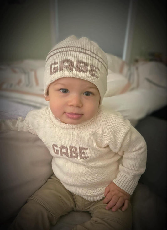 Classic Ribbed Name Pullover - Custom Knits for Baby