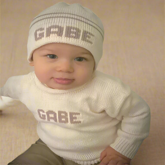 Classic Ribbed Name Pullover – Personalized Baby Name sweater