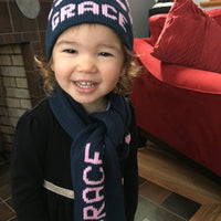 Personalized Hearts Name Hat - Custom Knits for Baby