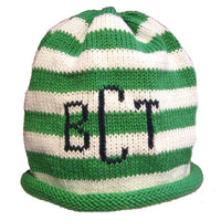 Striped Roll Hat with Name or Monogram - Custom Knits for Baby