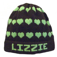 Personalized Hearts Name Hat - Custom Knits for Baby