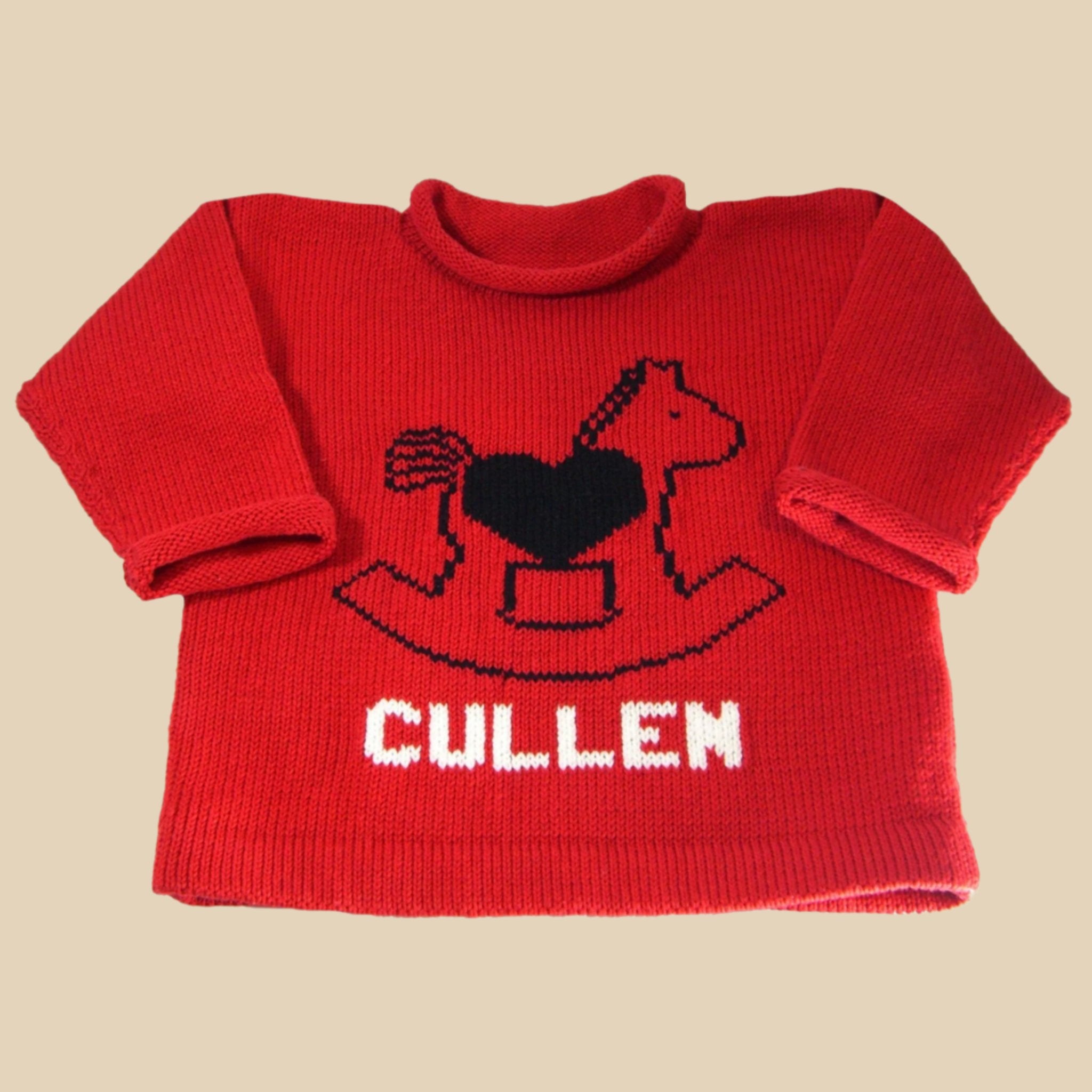 Personalized Rocking Horse Sweater For Baby - Custom Knits for Baby