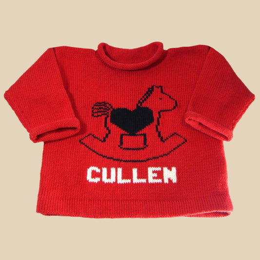 Personalized Rocking Horse Sweater For Baby - Custom Knits for Baby