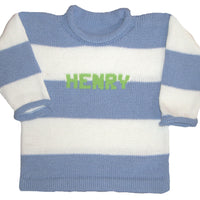 Rugby Striped Name Sweater - Custom Knits for Baby