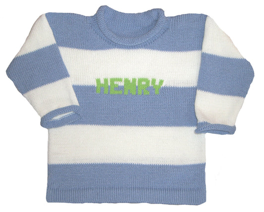 Rugby Striped Name Sweater - Custom Knits for Baby