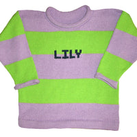 Rugby Striped Name Sweater - Custom Knits for Baby