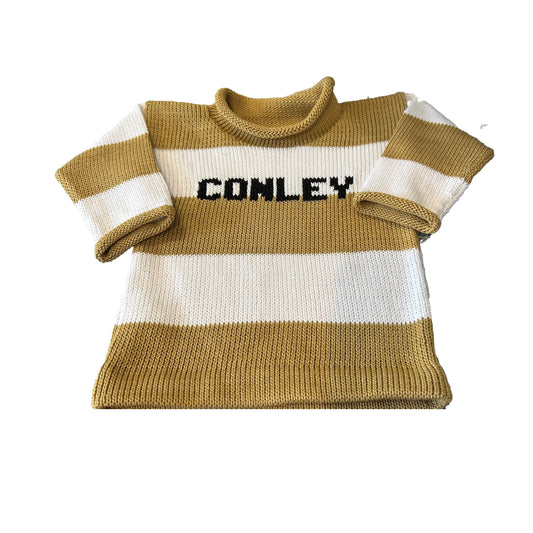 Rugby Striped Name Sweater - Custom Knits for Baby