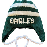 Team or School Spirit Striped Earflap Hat - Custom Knits for Baby