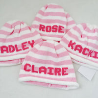 Striped Roll Hat with Name or Monogram - Custom Knits for Baby
