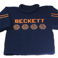 Personalized Basketball Sports Name Sweater - Custom Knits for Baby