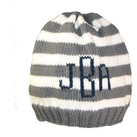Striped Monogrammed Baby Beanie - Custom Knits for Baby