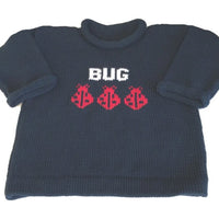 Personalized Name Sweater with Ladybugs - Custom Knits for Baby