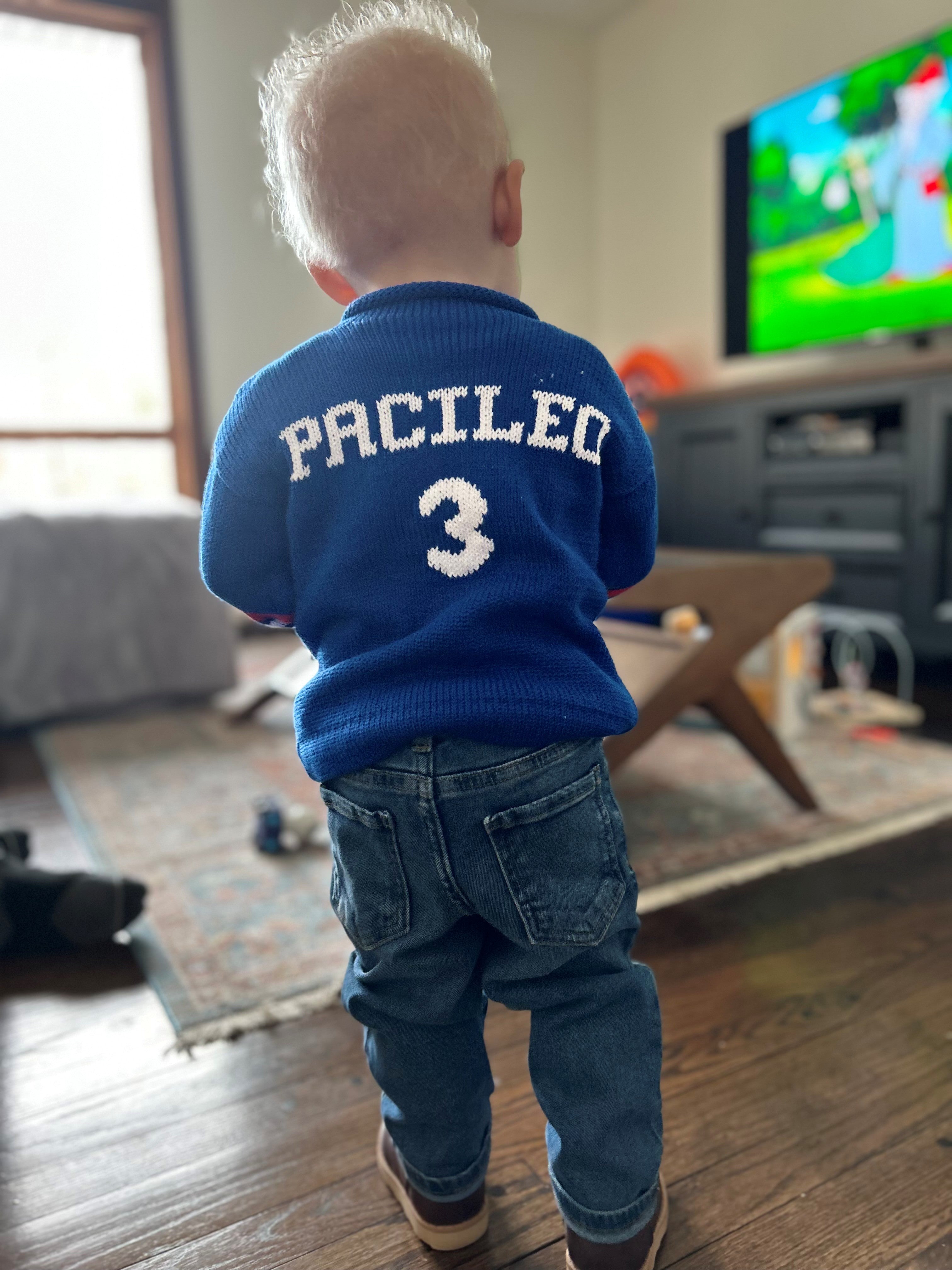 personalized ny giants baby sweater