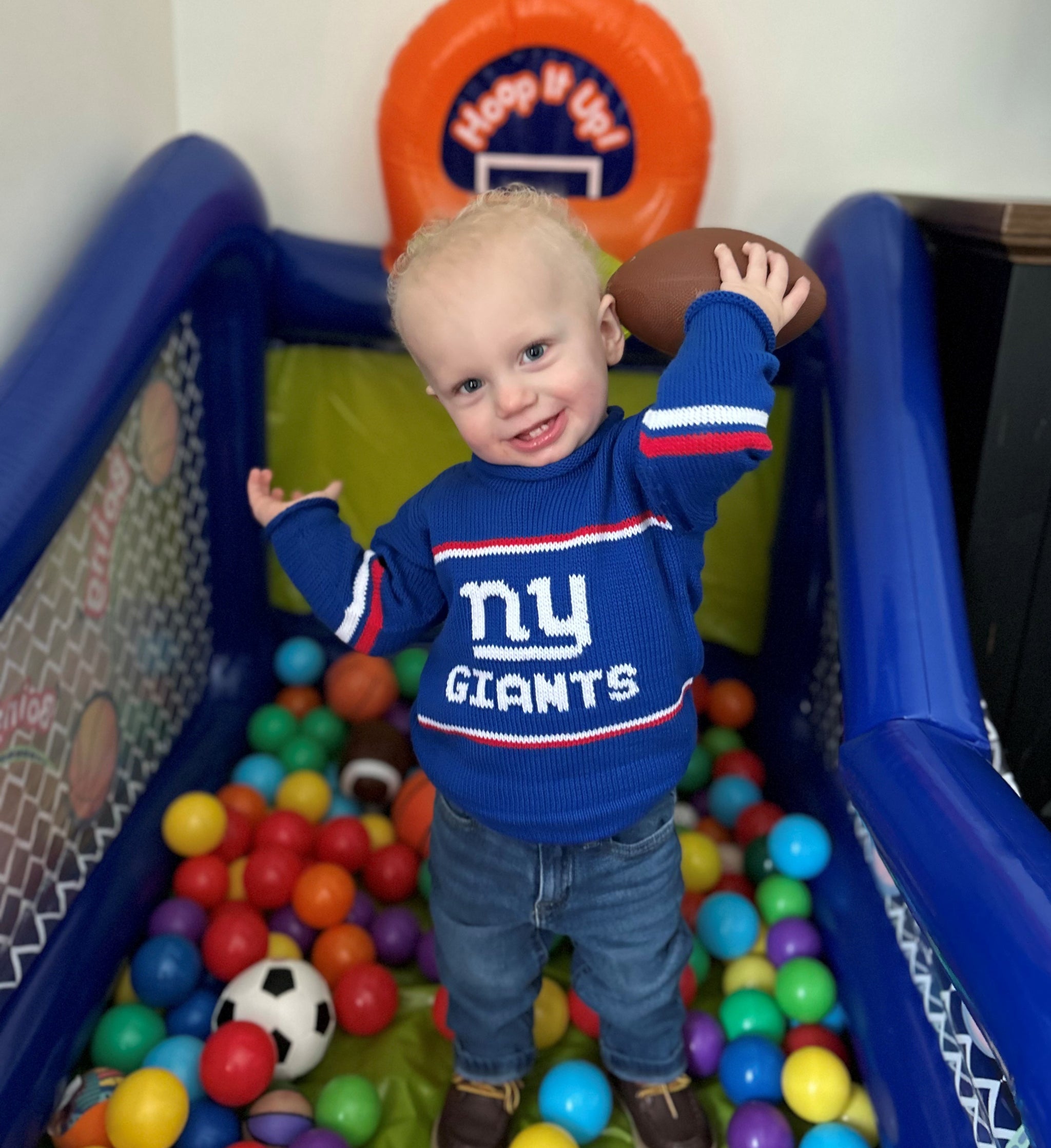 ny giants personalized baby sweater