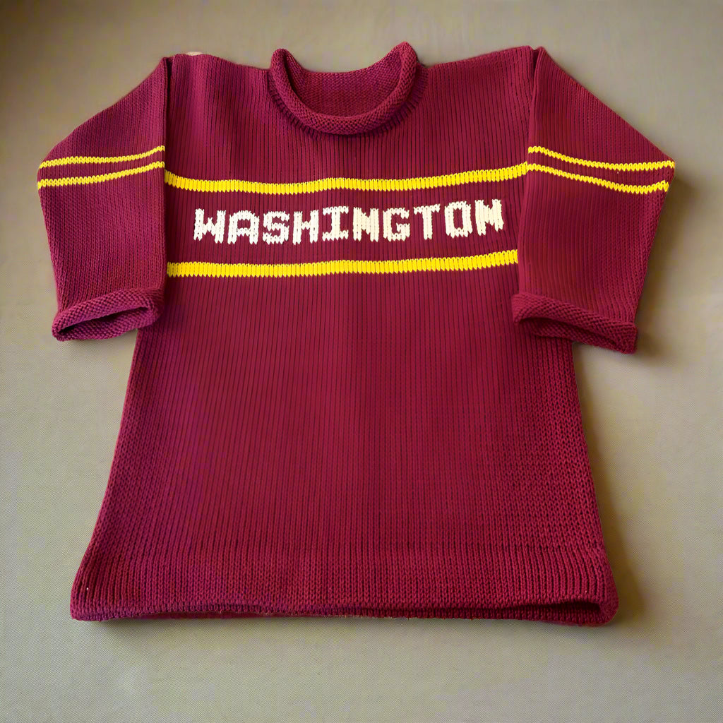 Personalized Washington Commanders baby jersey custom knit sweater 100% cotton USA